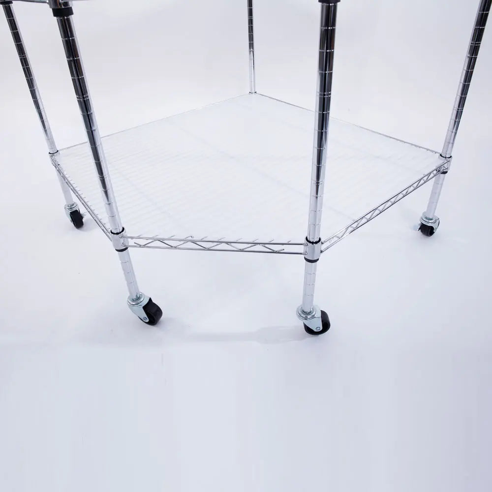 6-Layer Chrome-Plated Polygonal Corner Shelf