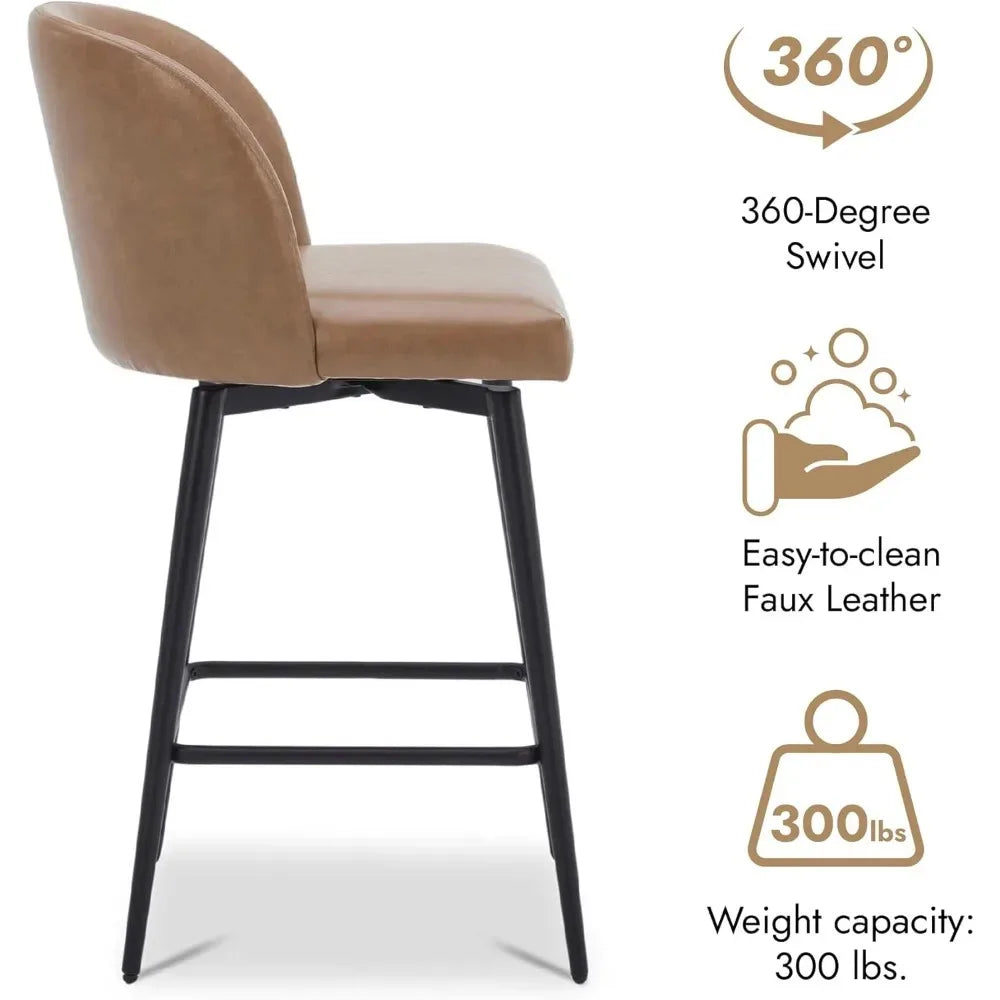 2 Modern Counter Height Bar Stools