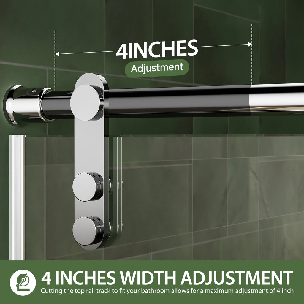 56"-60"Wx75 H Frameless Sliding Shower Door