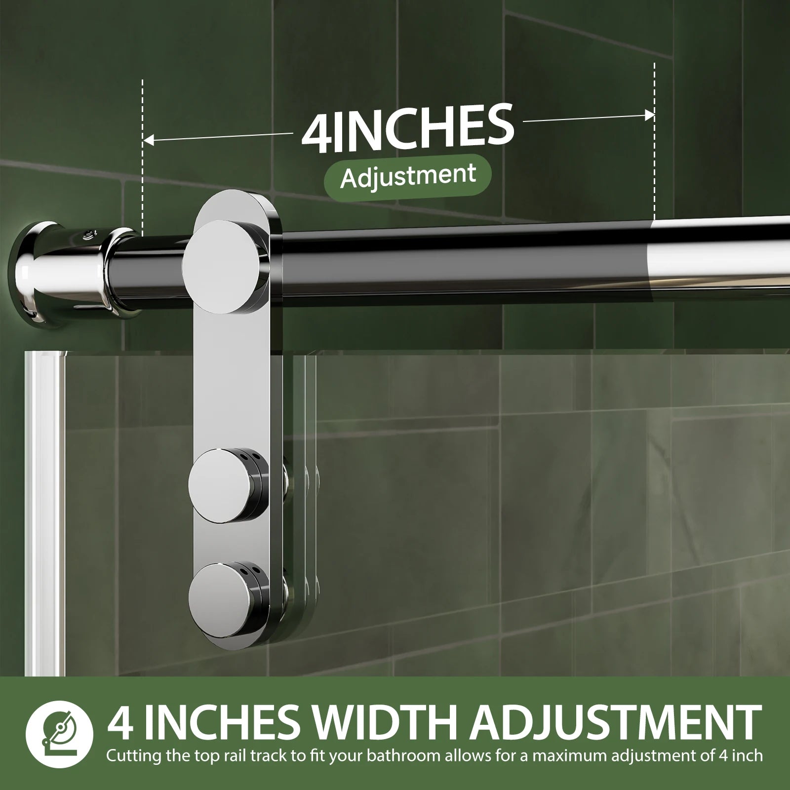 56"-60"Wx75 H Frameless Sliding Shower Door