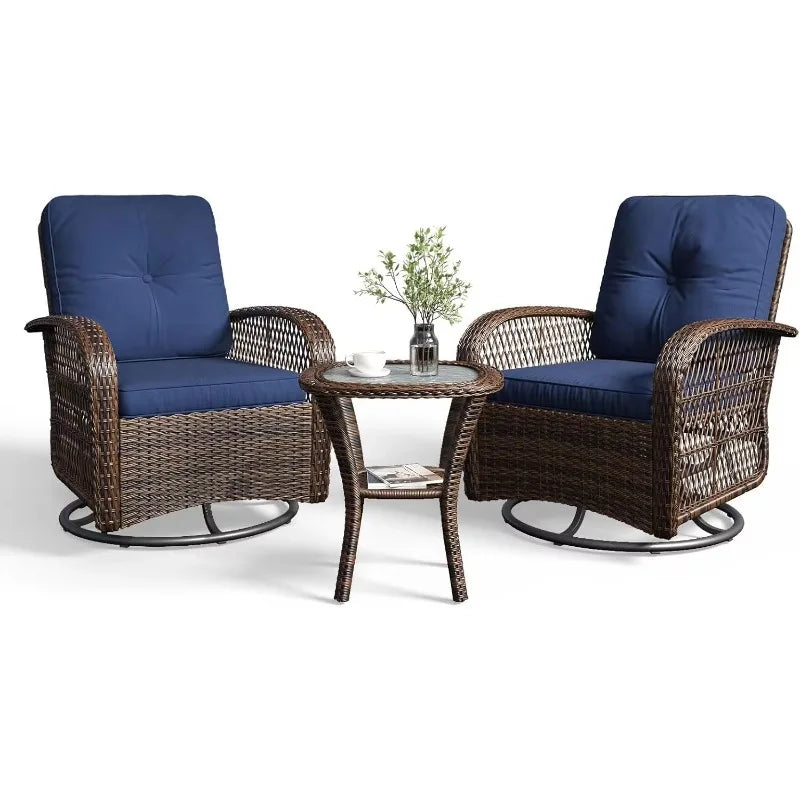 3 Piece Patio Set W/Swivel Rockers