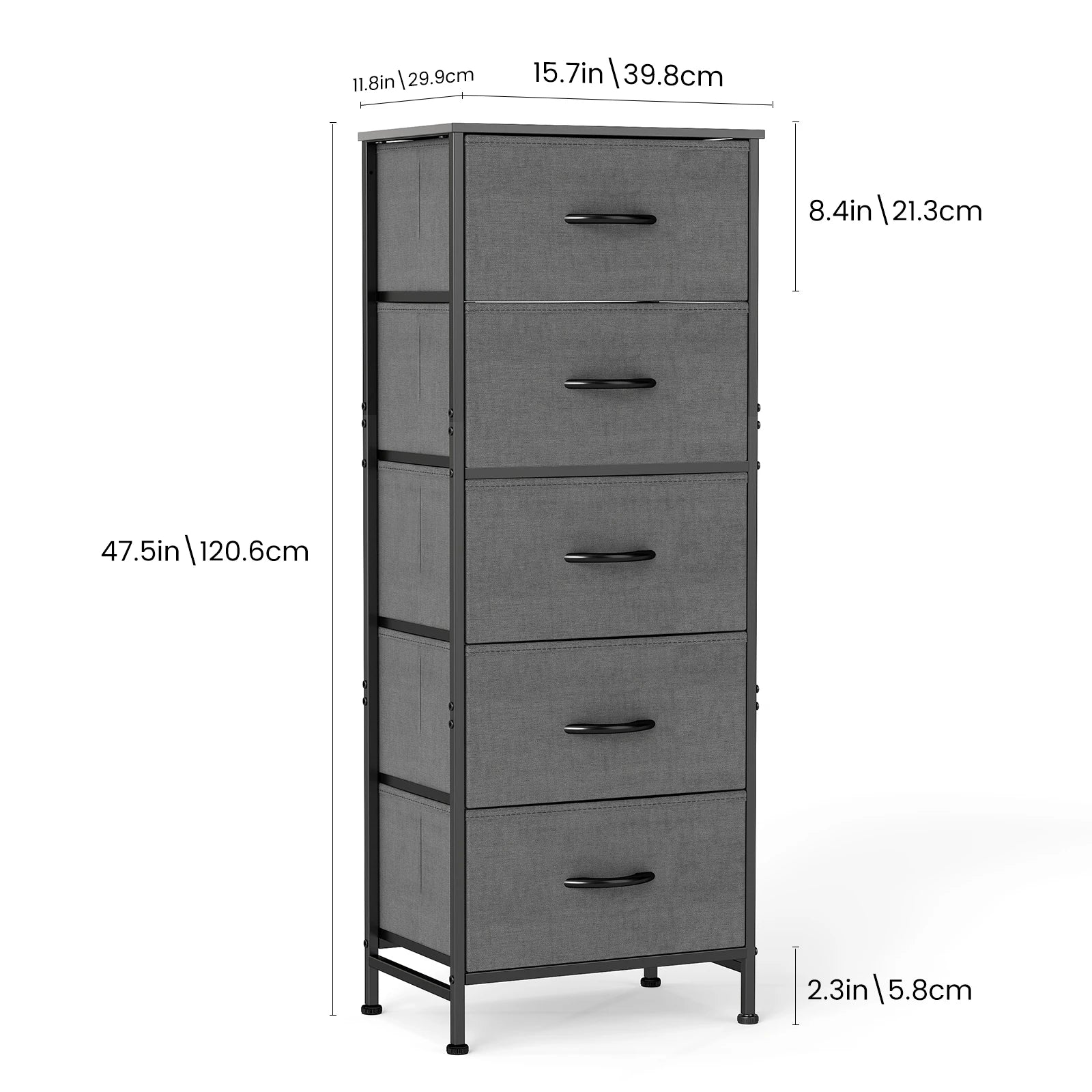 5 Fabric Drawer Storage Cabinet