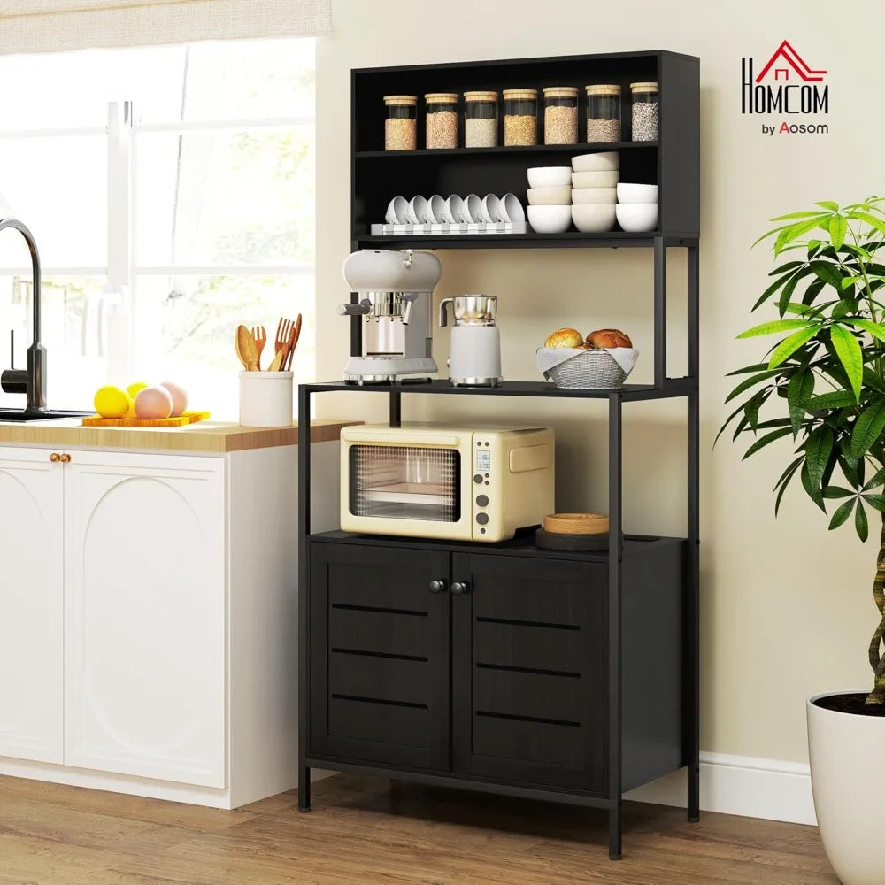 Kitchen Bakers Rack W/Power Outlet/Coffee Bar/MW Stand