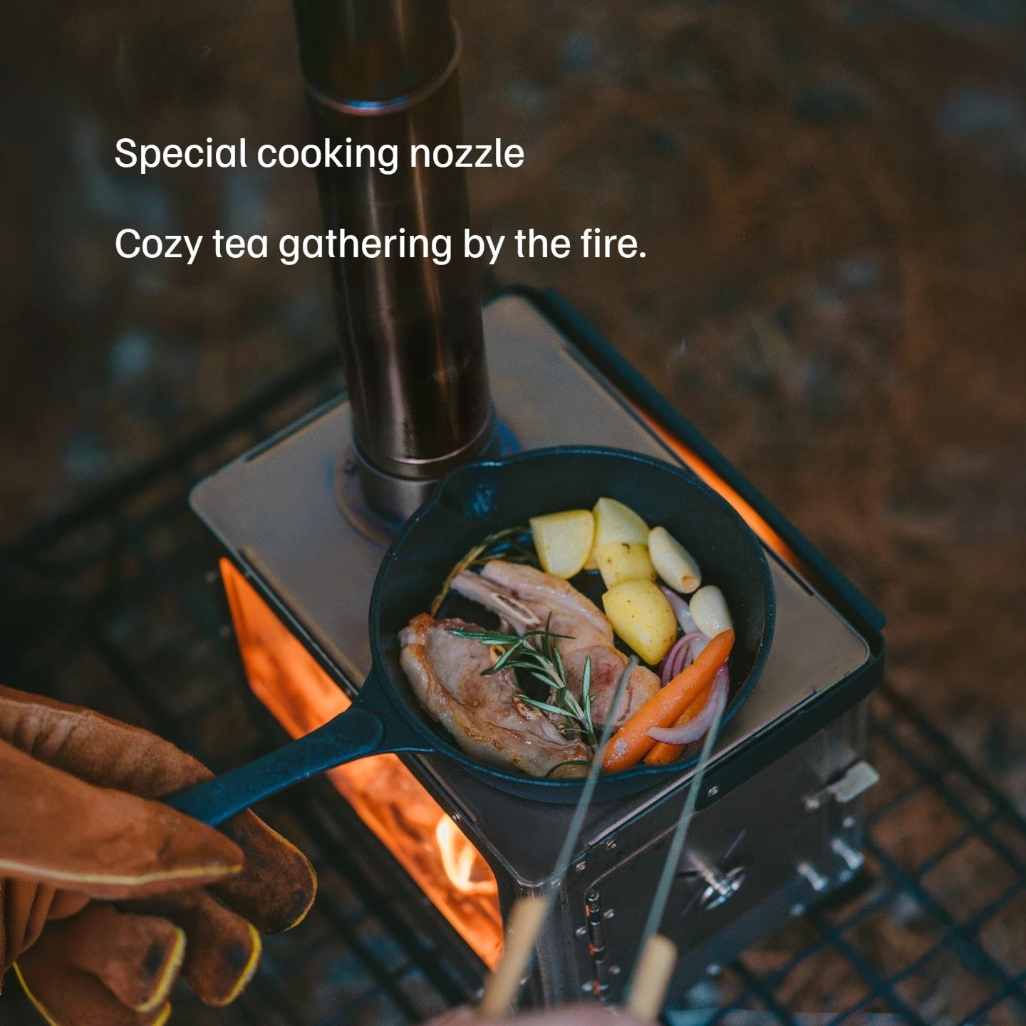 Outdoor Wood Stove Stainless/ Glass Chimney