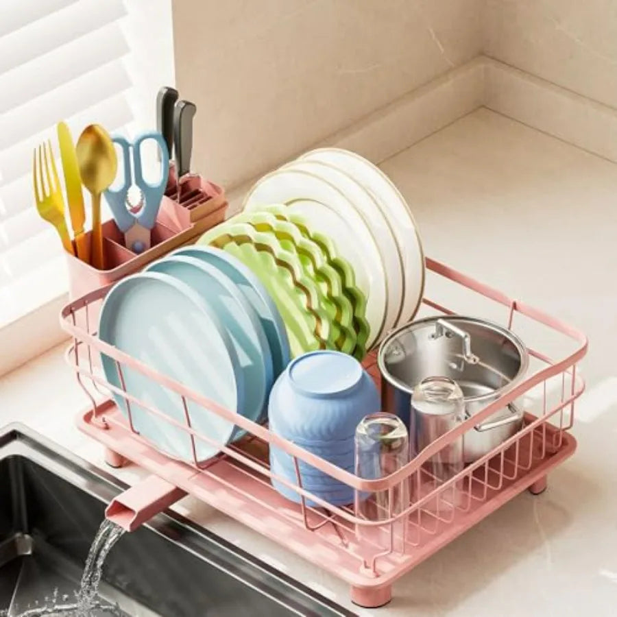 Pink Iron Dish Rack Drain