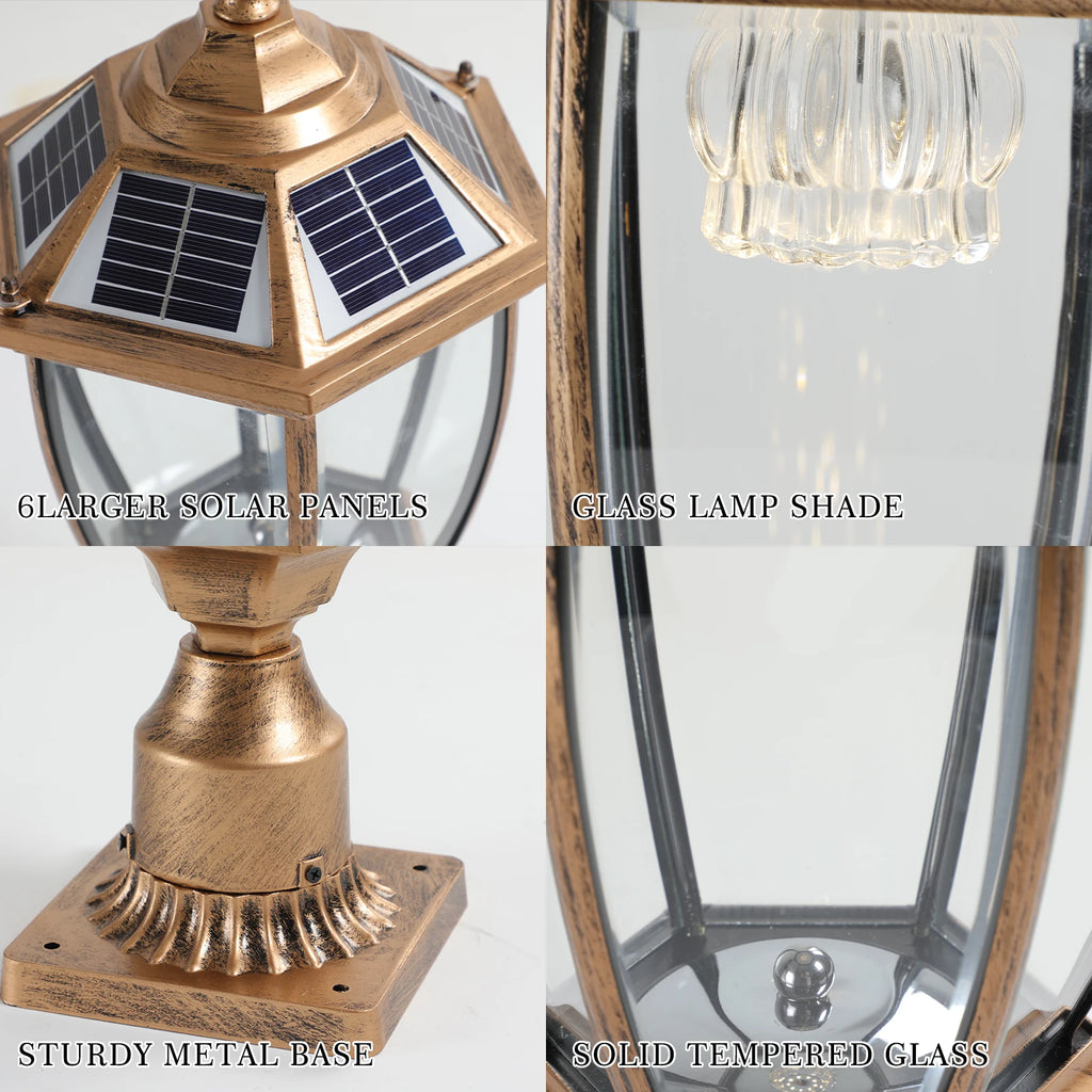 Vintage Solar LED Post Light