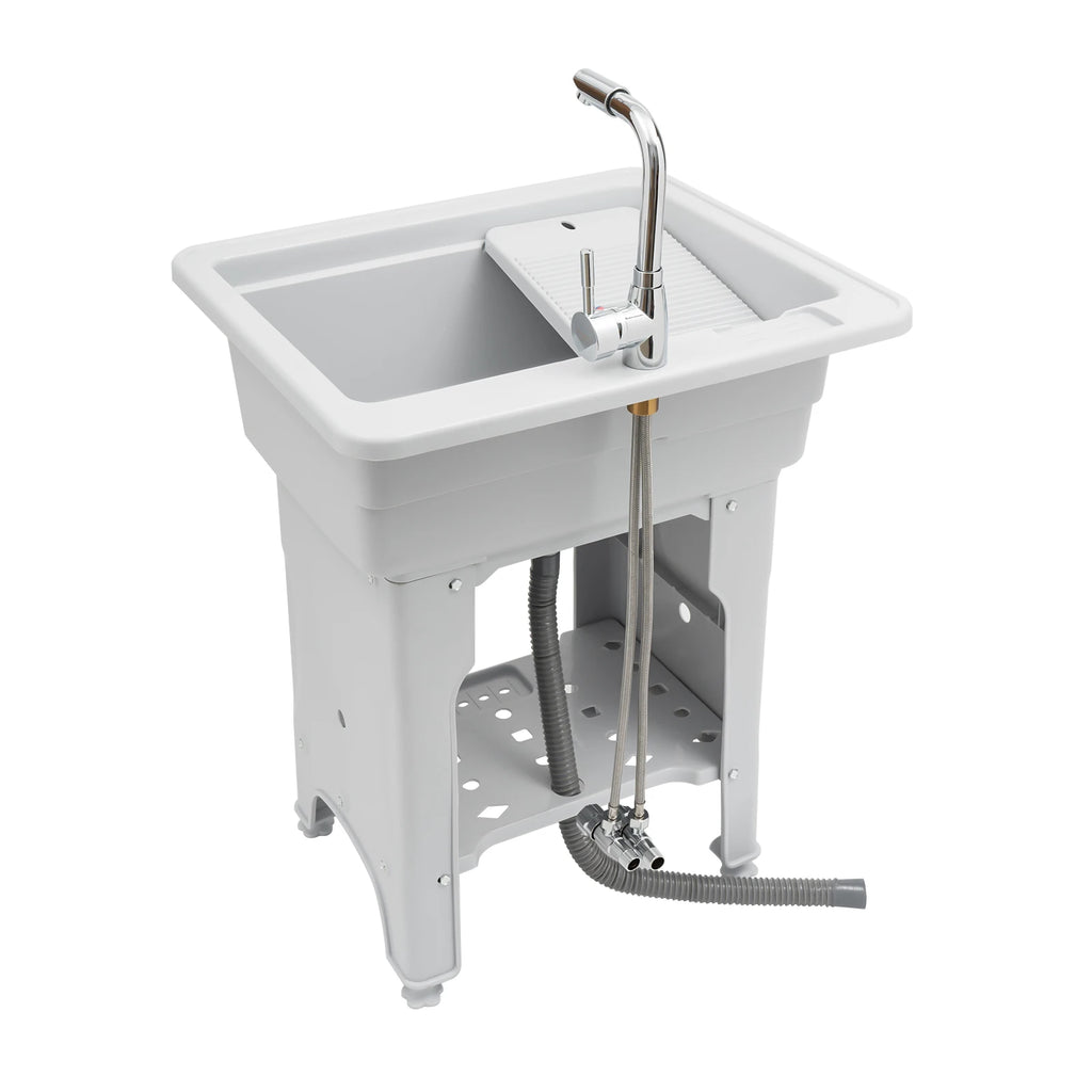 Laundry Tub, 21.65"Faucet, Removable Washboard