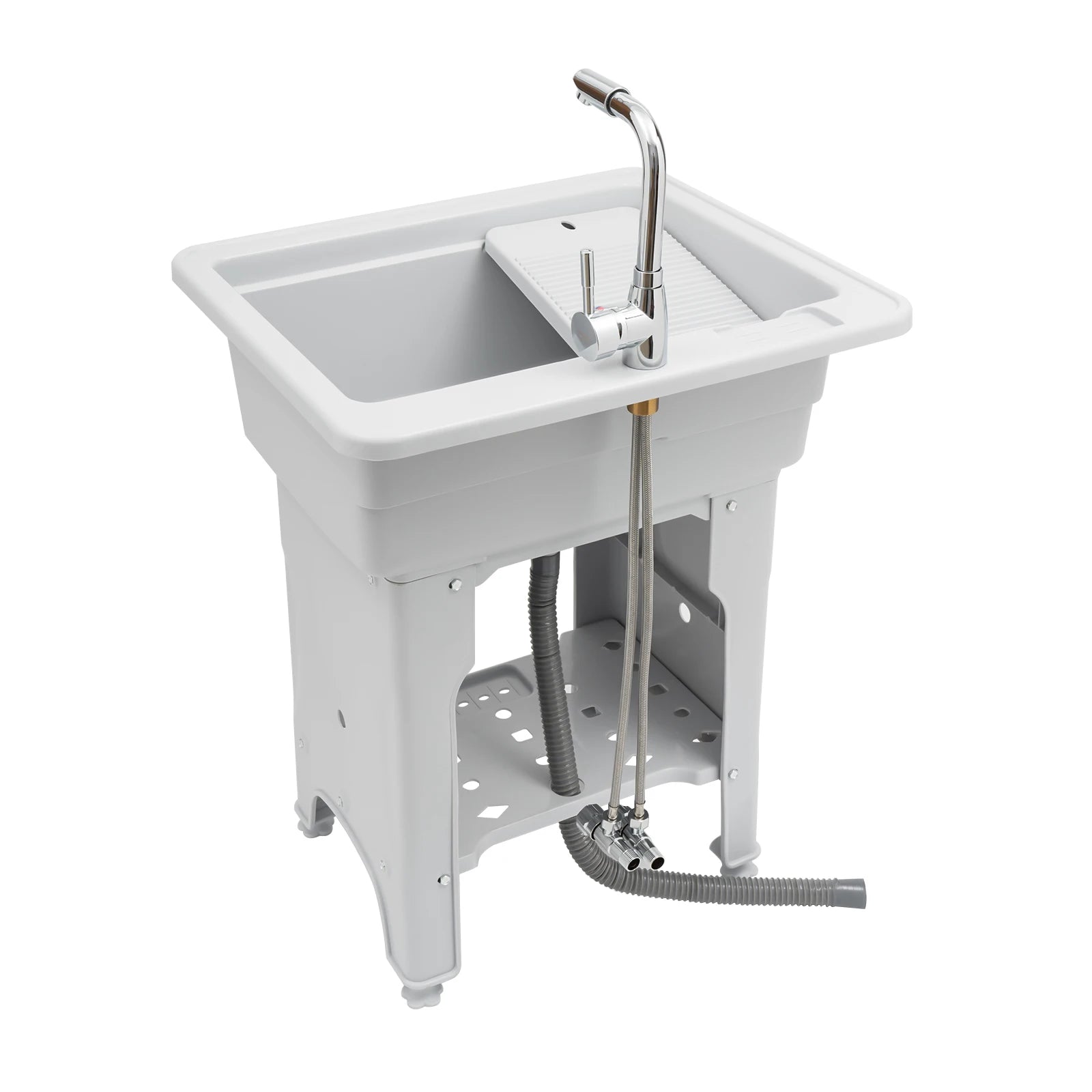 Laundry Tub, 21.65"Faucet, Removable Washboard