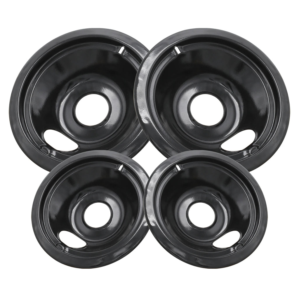 2-6" 2-8" Black Cooktop Drip Pans