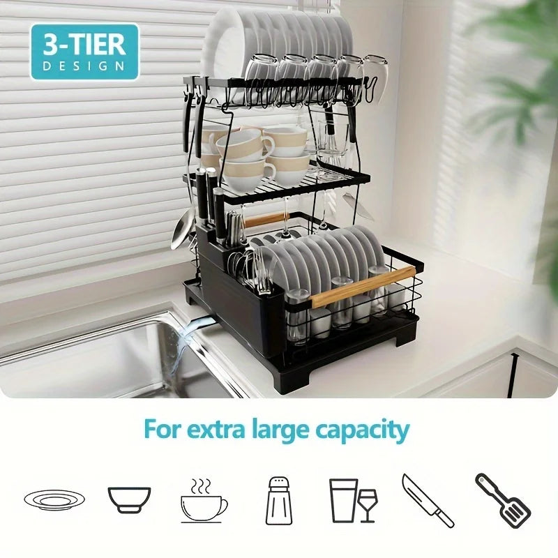 Dish Rack, 3 Tier Large