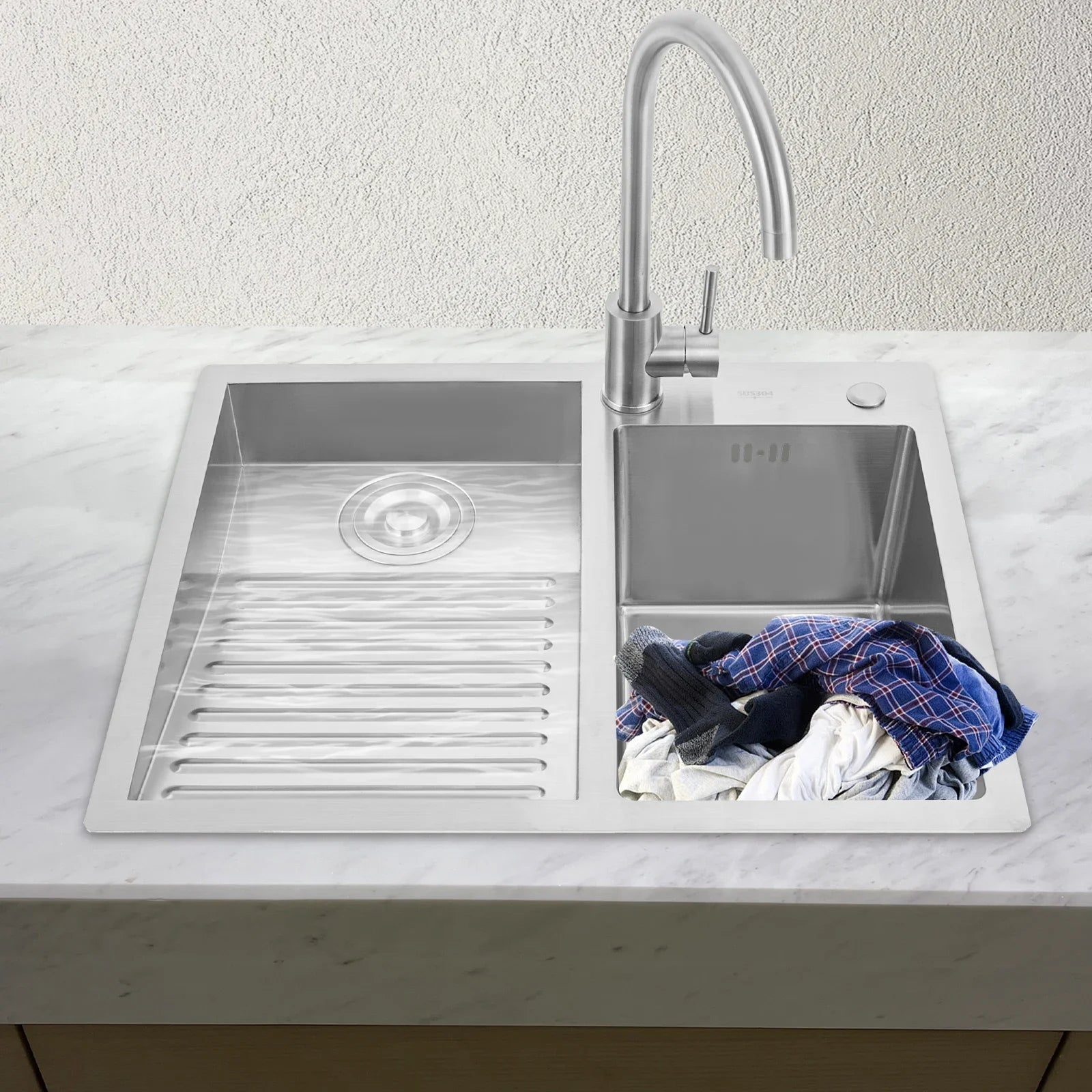 23.62" Modern Laundry Sink Stainless