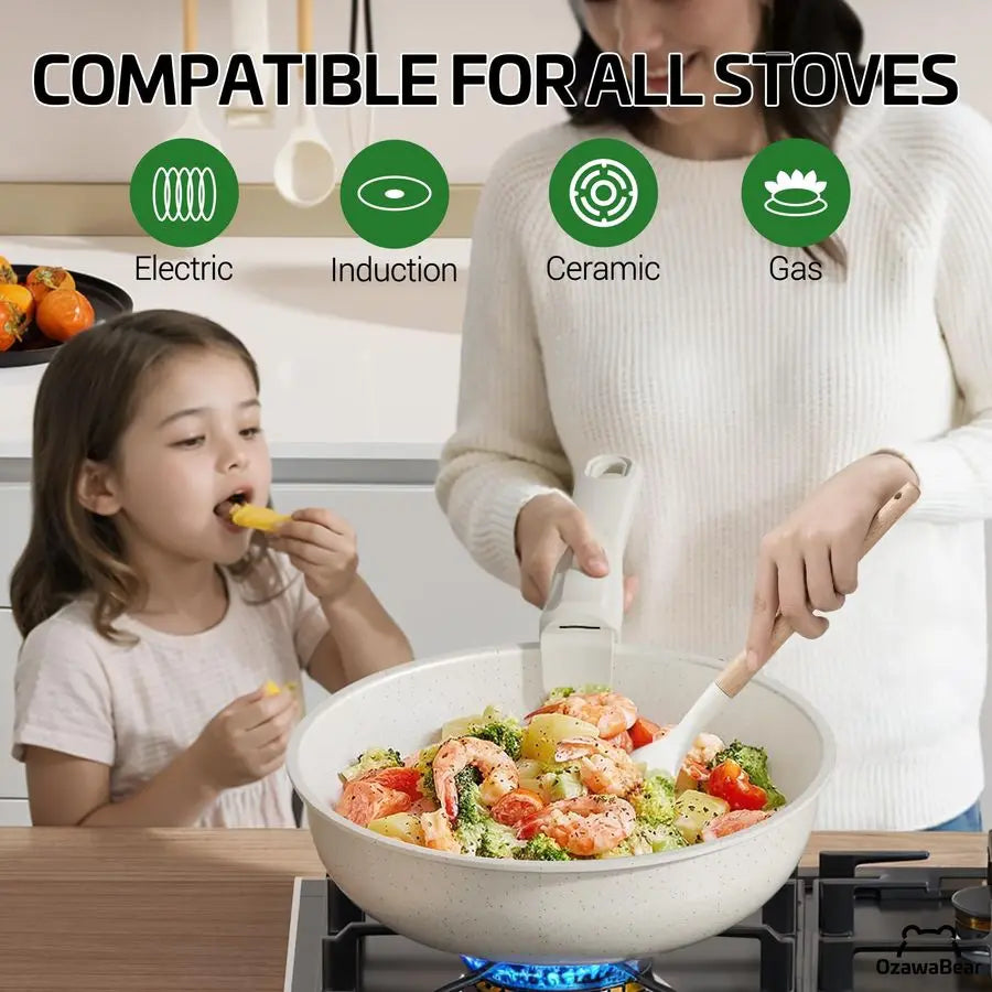 23 Pcs Pans Set Non-Stick, Ceramic Cookware