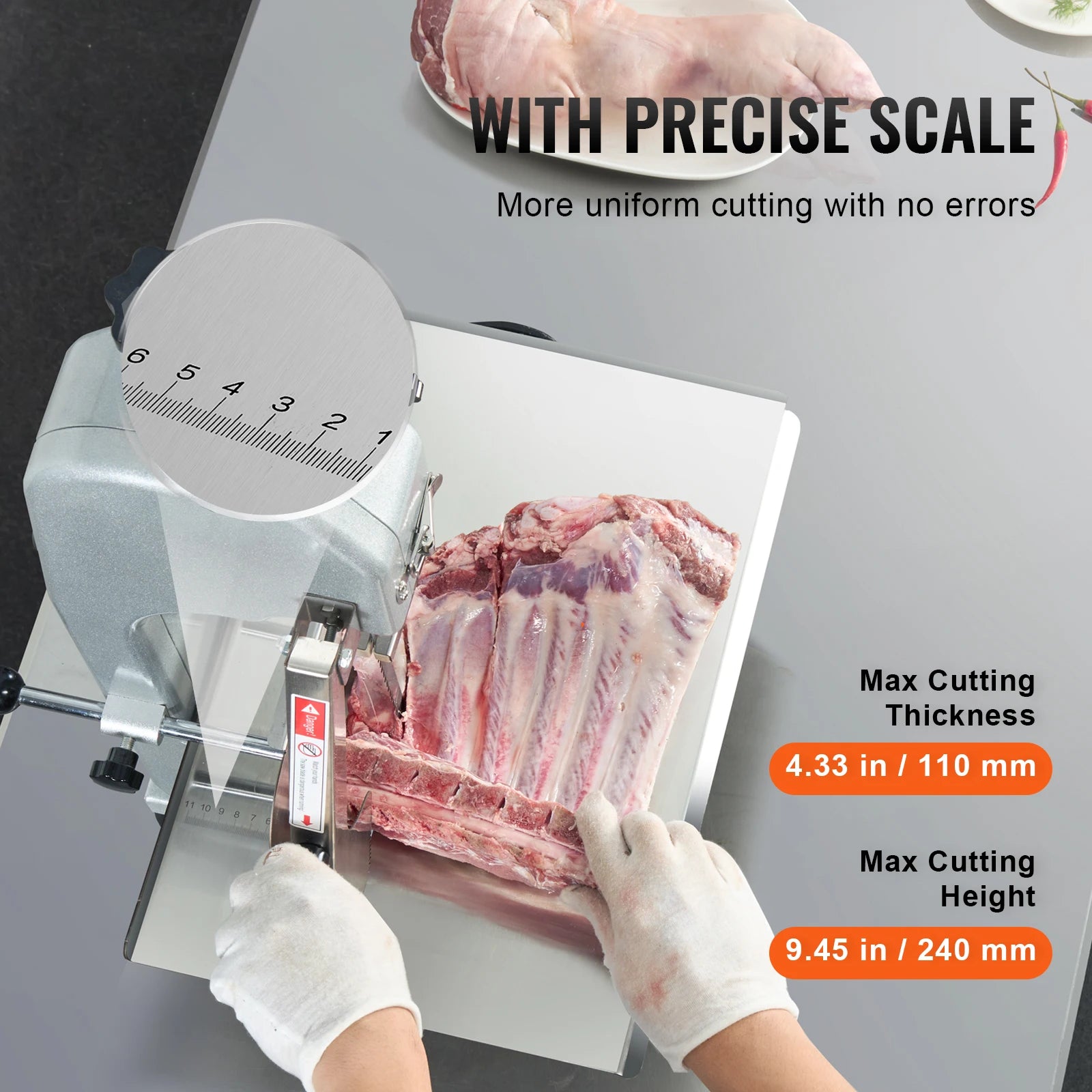650W 1100W 1800W Commercial Electric Meat Bandsaw Stainless