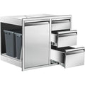 Indoor/Outdoor Cabinet Combo Trash Storage 28WX22HX19.5D"