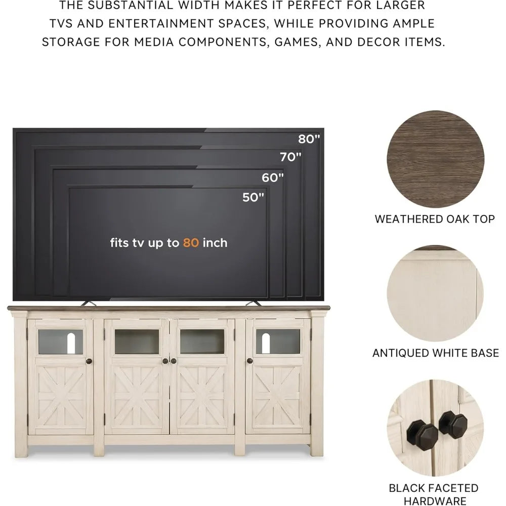 Farmhouse TV Stand, up to 72" TV