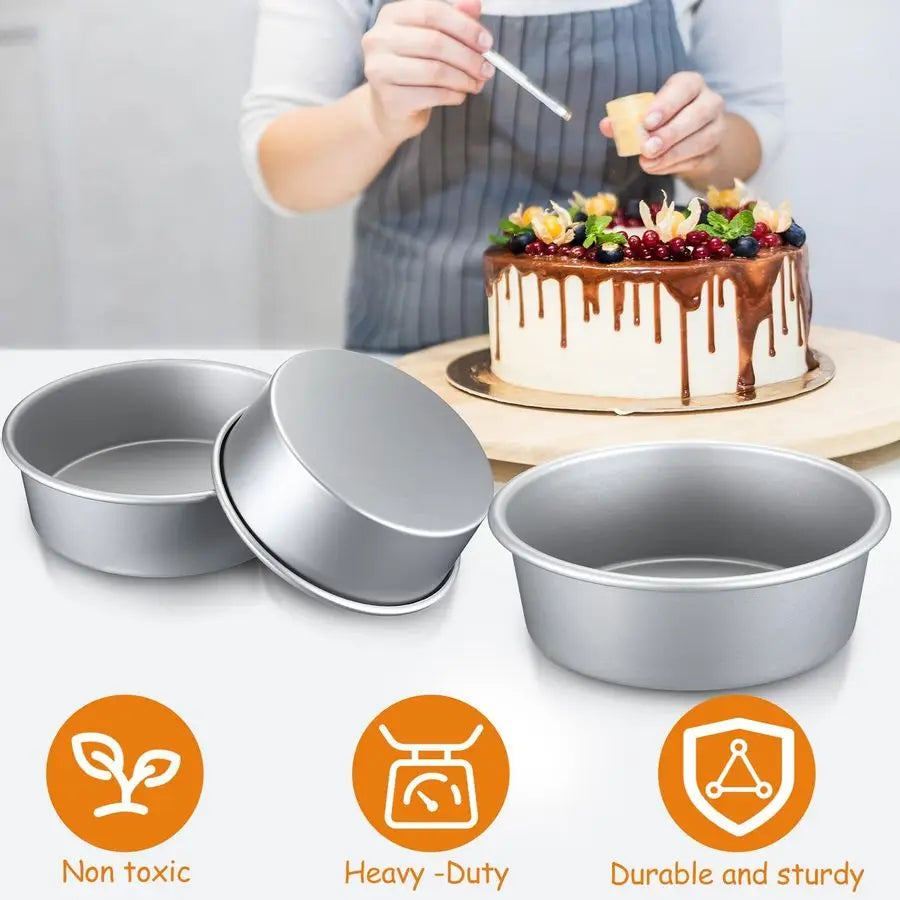 9 Pcs Round Cake Pans Aluminum Non-Stick