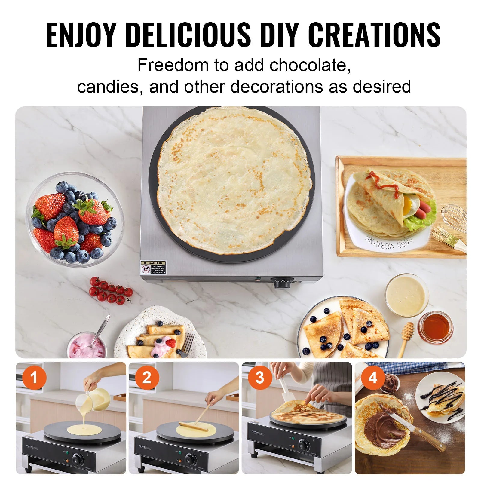 Electric Crepe Maker 16 Inch Commercial