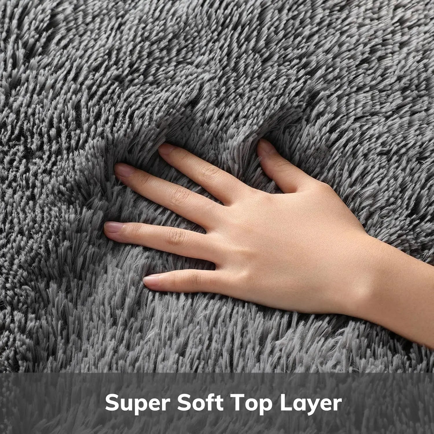 Plush Grey Shag Soft Thick Indoor