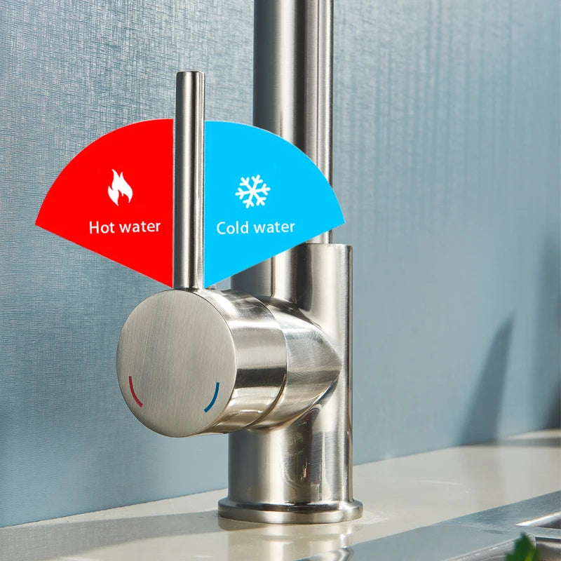 Brushed Nickel Deck Mounted Mixer 360 Rotation