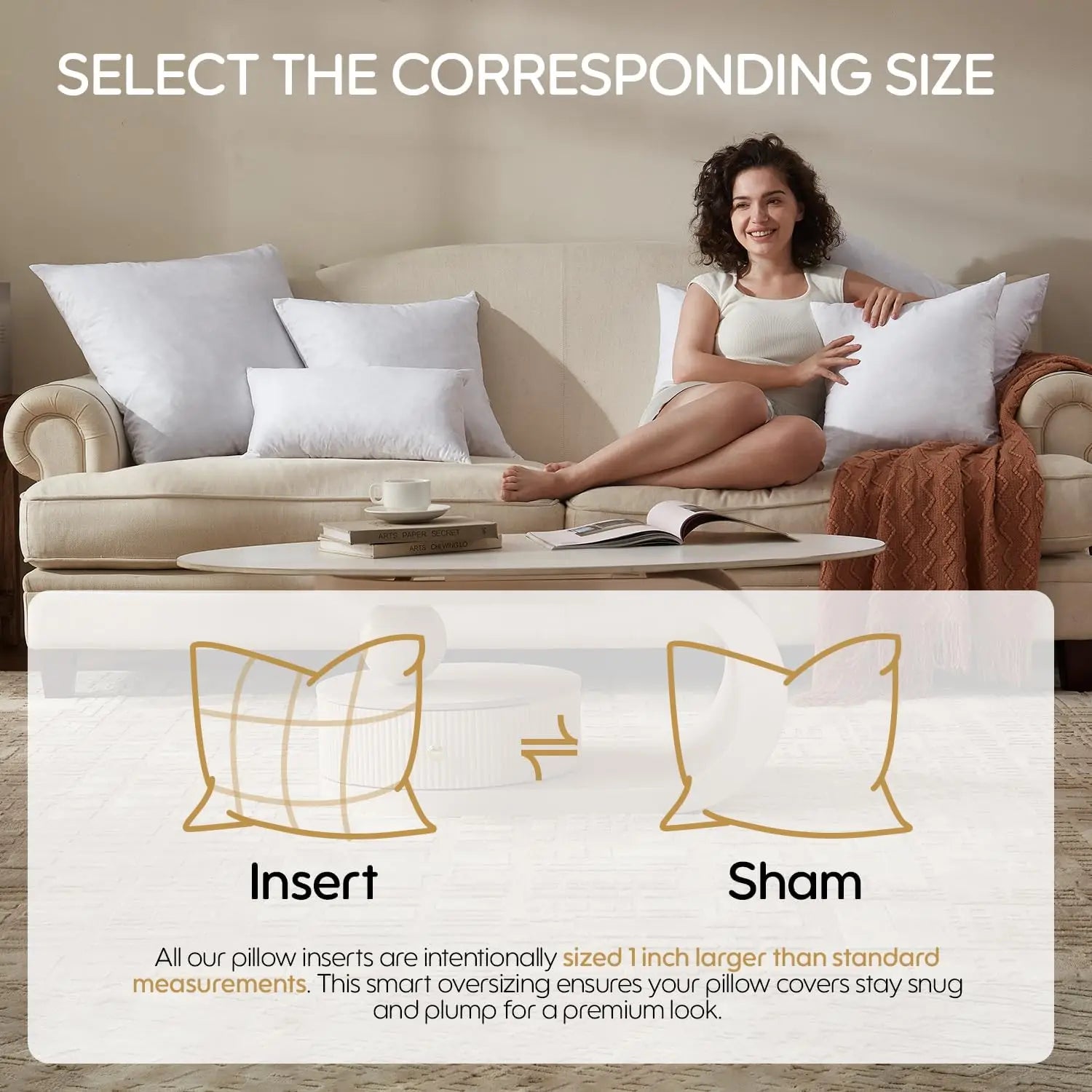 4 Feather Down Pillow Inserts 20x20