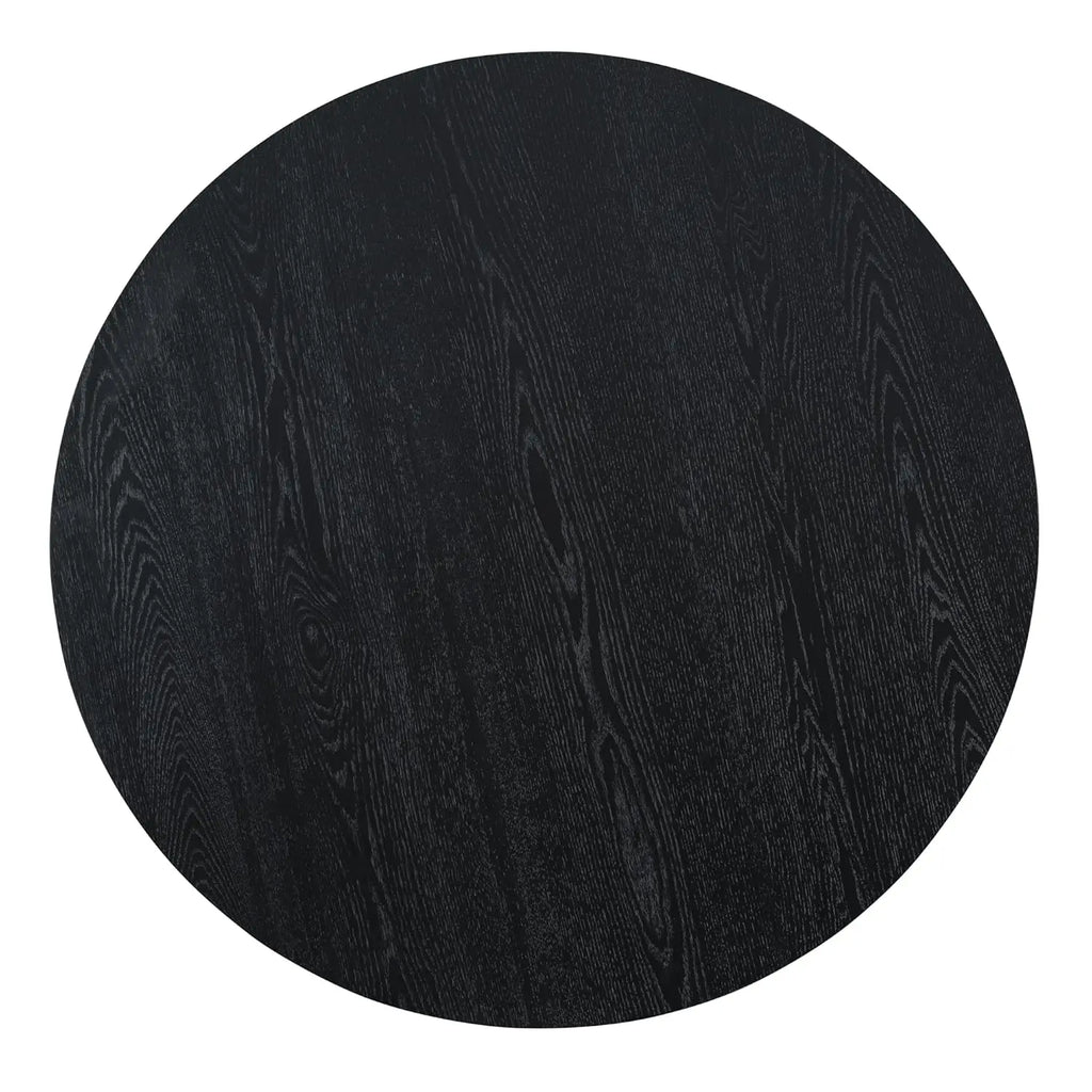 45" Round Wooden  Retro Style  Black