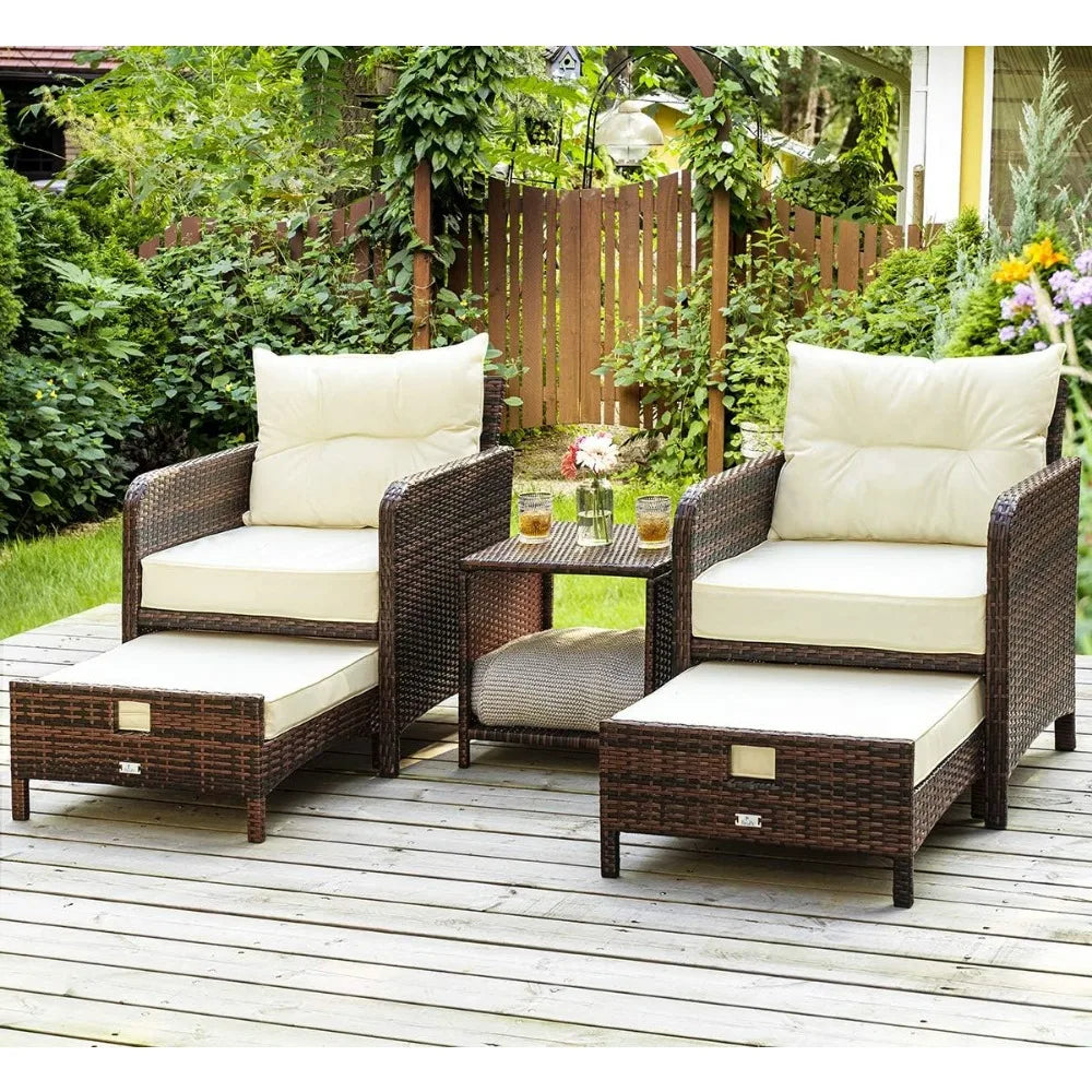 5-Piece Rattan Patio Set