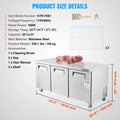 20 CF 72" Commercial Refrigerator Sandwich & Salad Prep