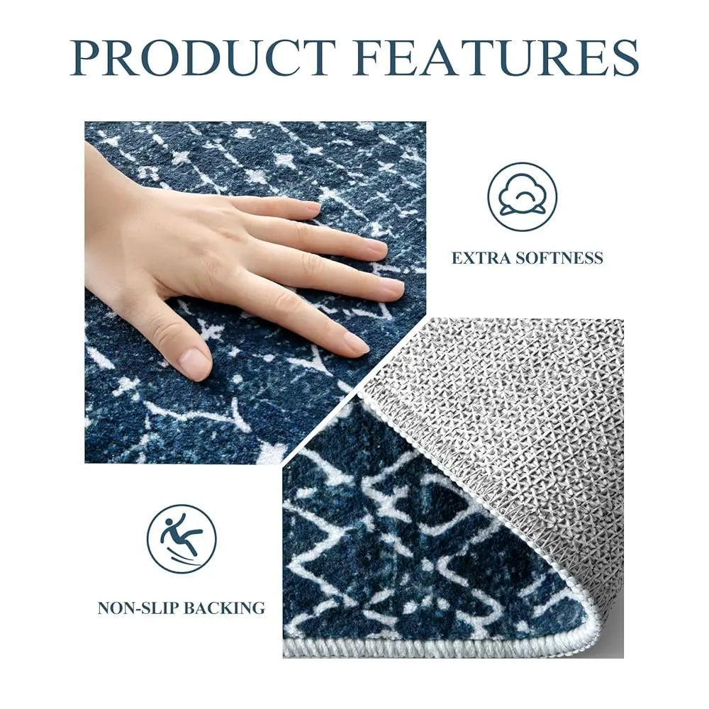 4x6 Moroccan Blue Ultra-Thin Soft