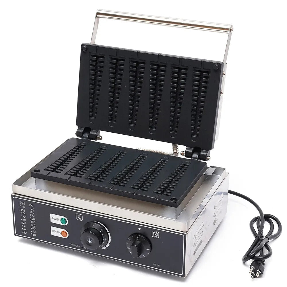 Electric Waffle Maker, 6 Slots Non-stick 110V