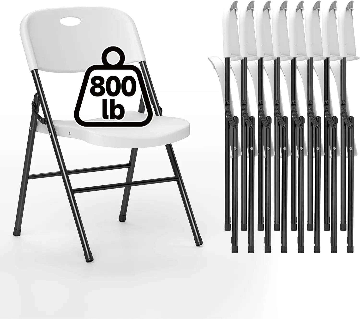 8 Heavy Duty Folding Chair, 800#, Indoor/Outdoor