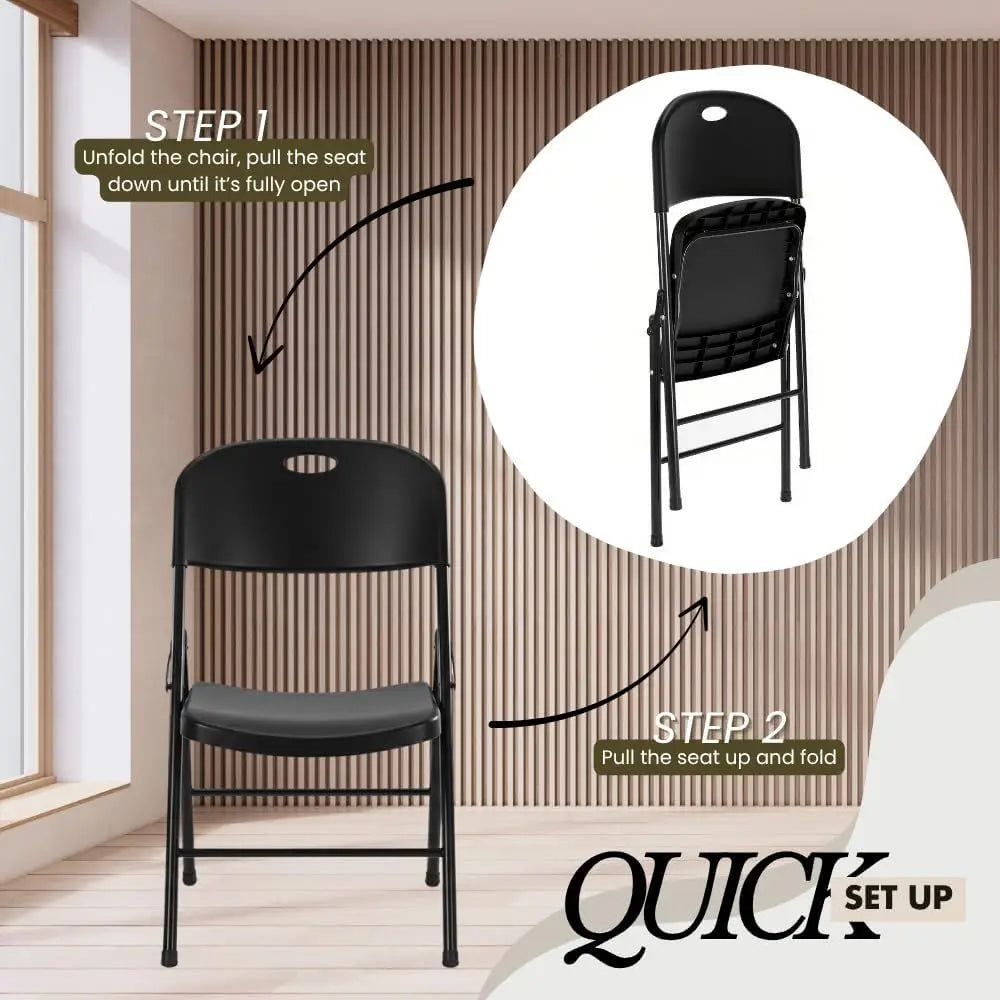2 Durable Stackable Plastic Chairs, 450# Capacity