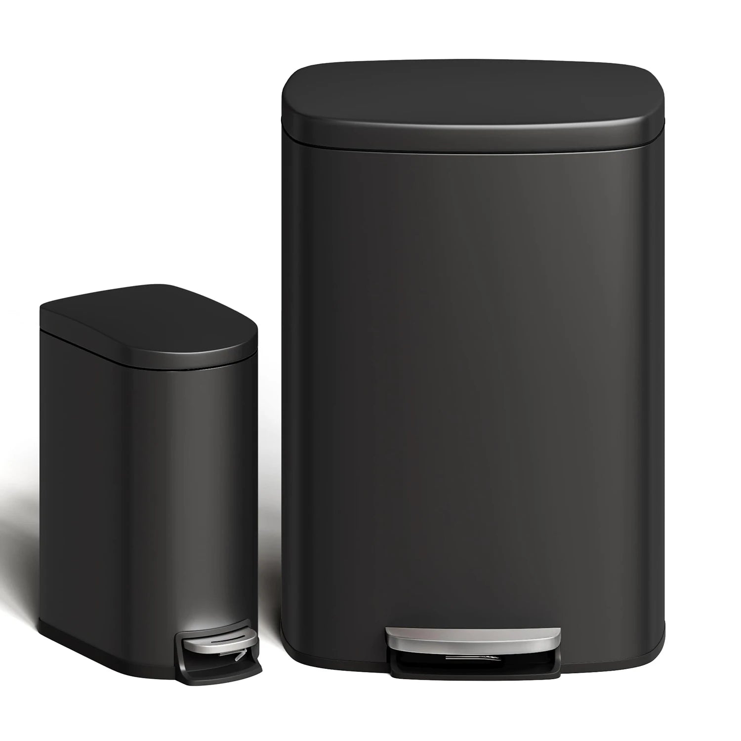 2 pc Step-On Cans 50L+10L Stainless