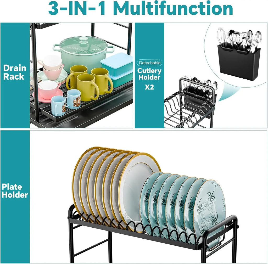 2-Tier Dish Rack Counter, Large