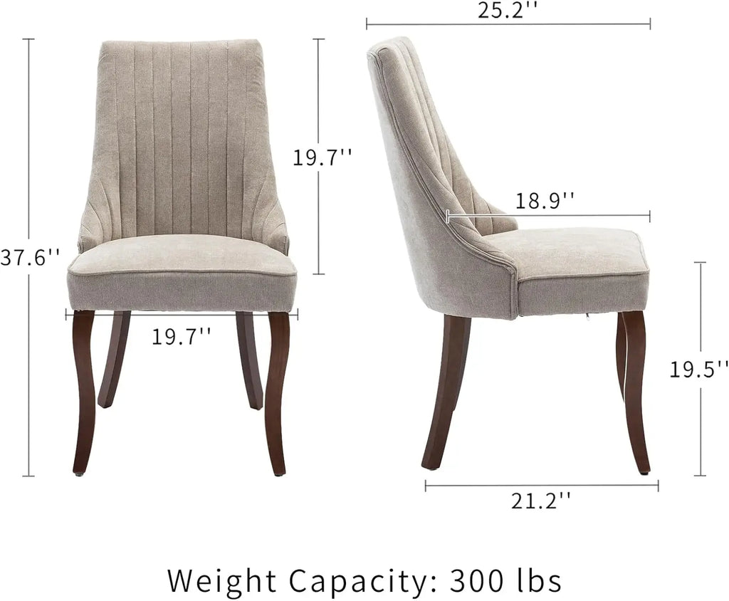6 Beige Velvet Upholstered MCM