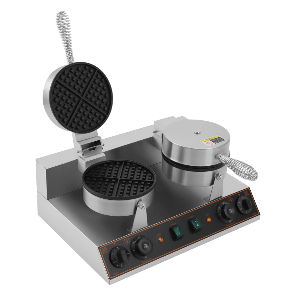 Electric Waffle Maker, Double-headed Stainless Adjustable (122-572°F)
