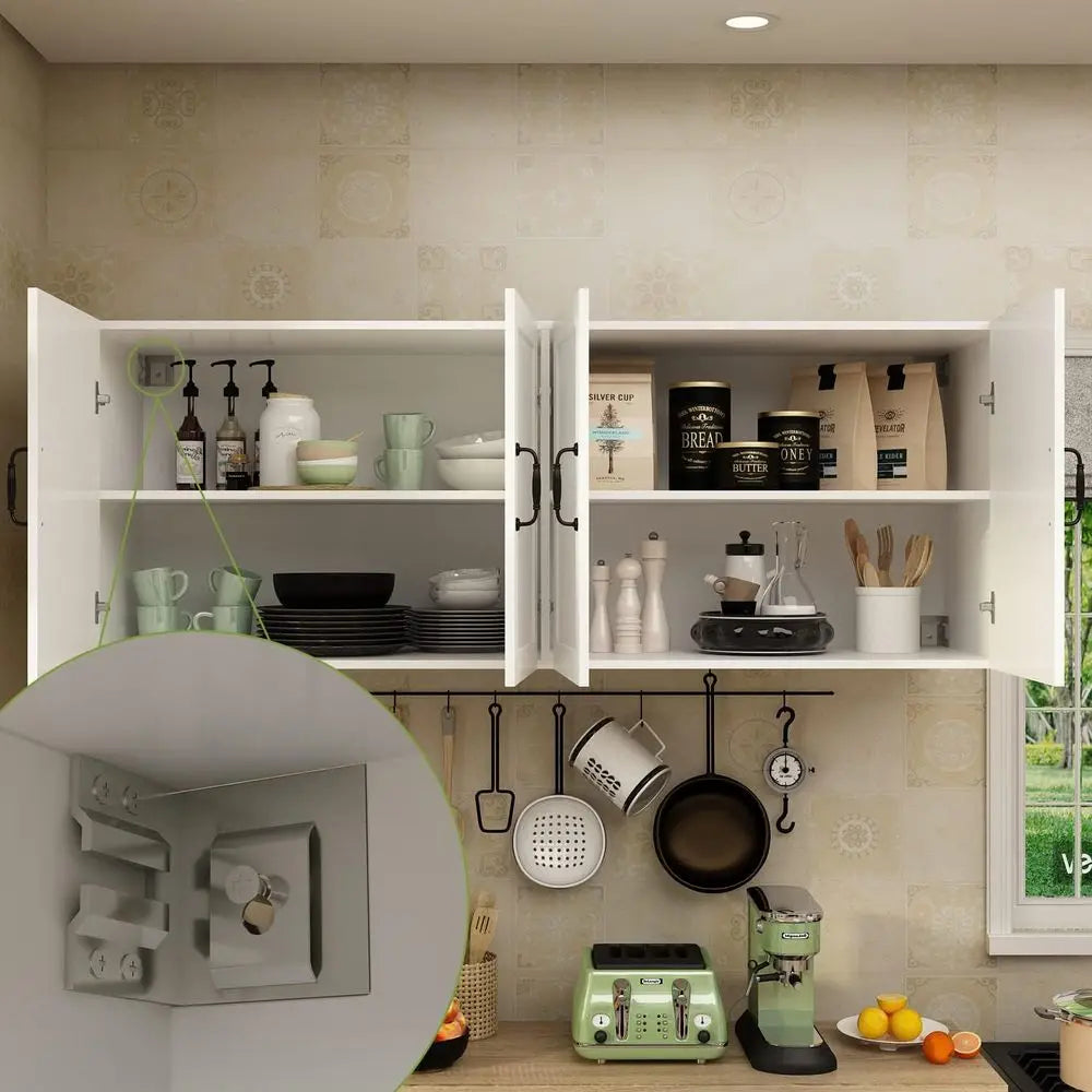 63" Wide Wall-Mounted Kitchen Pantry Cabinet