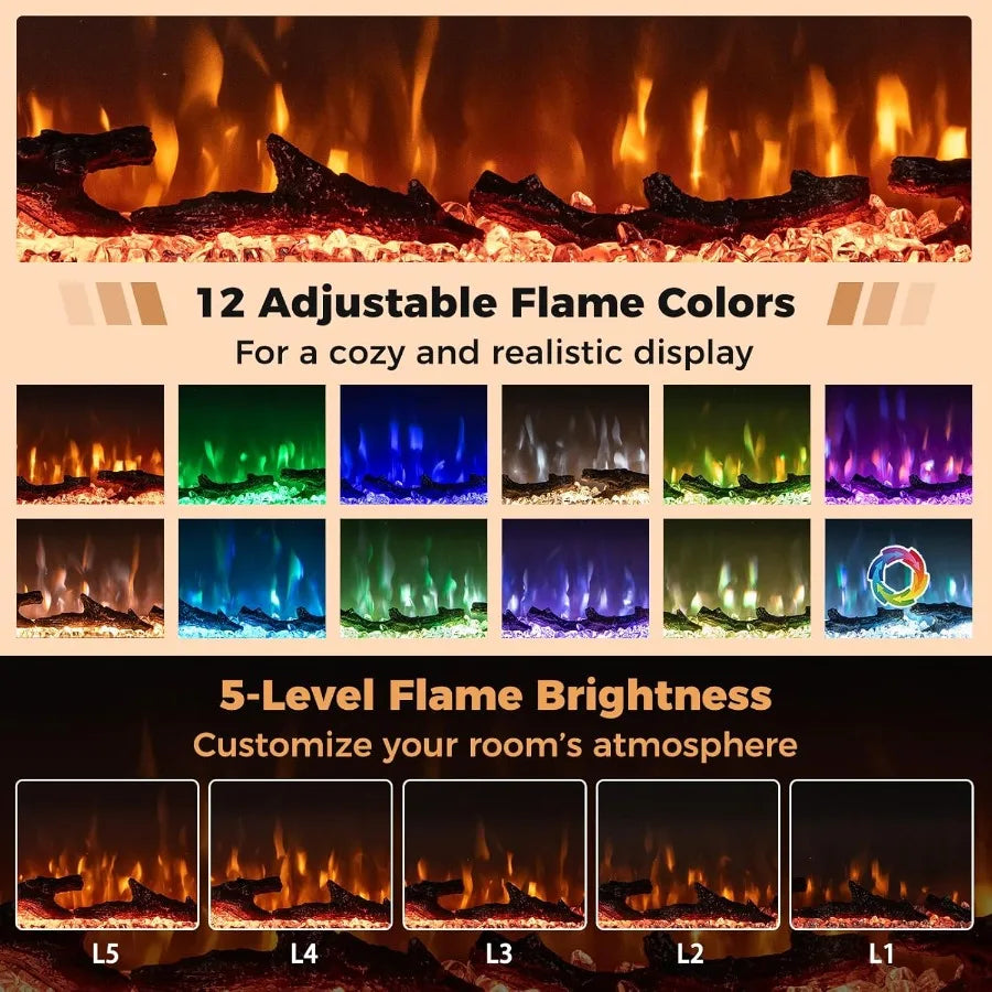 3-Sided 50" Electric Fireplace