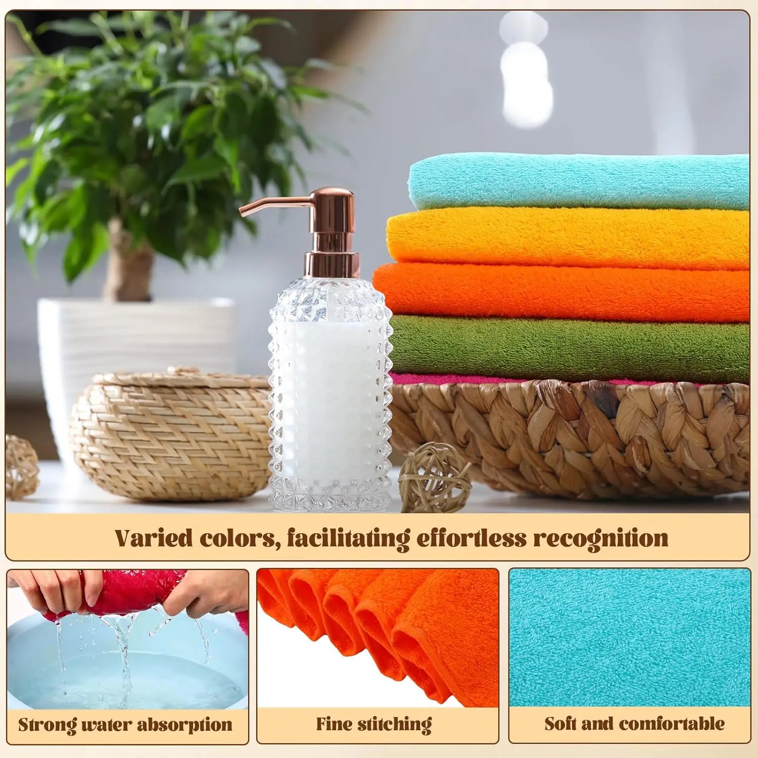 12-Pack Cotton Bath Towels 28x55"
