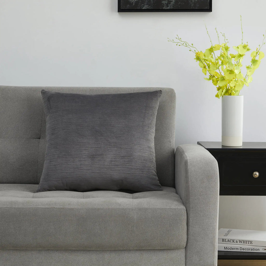 18" x 18" Grey Textured Velvet