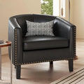 Accent Barrel Chair Faux Leather