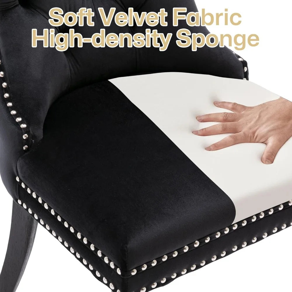 6 Velvet Wood Legs Pull Ring, Luxury