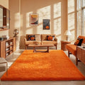 5x8 Orange Plush Fluffy Fuzzy Furry