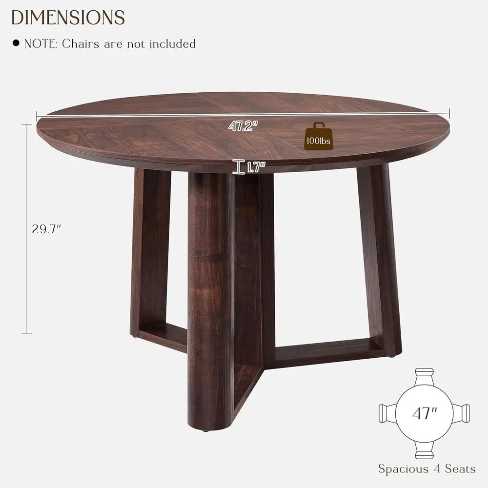 47" Round w/Triangular Pedestal Base