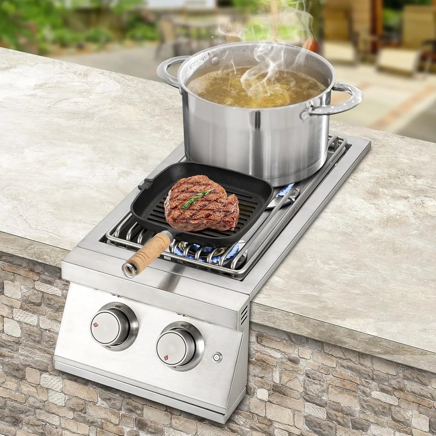 24,000BTU Propane Double Side Burner