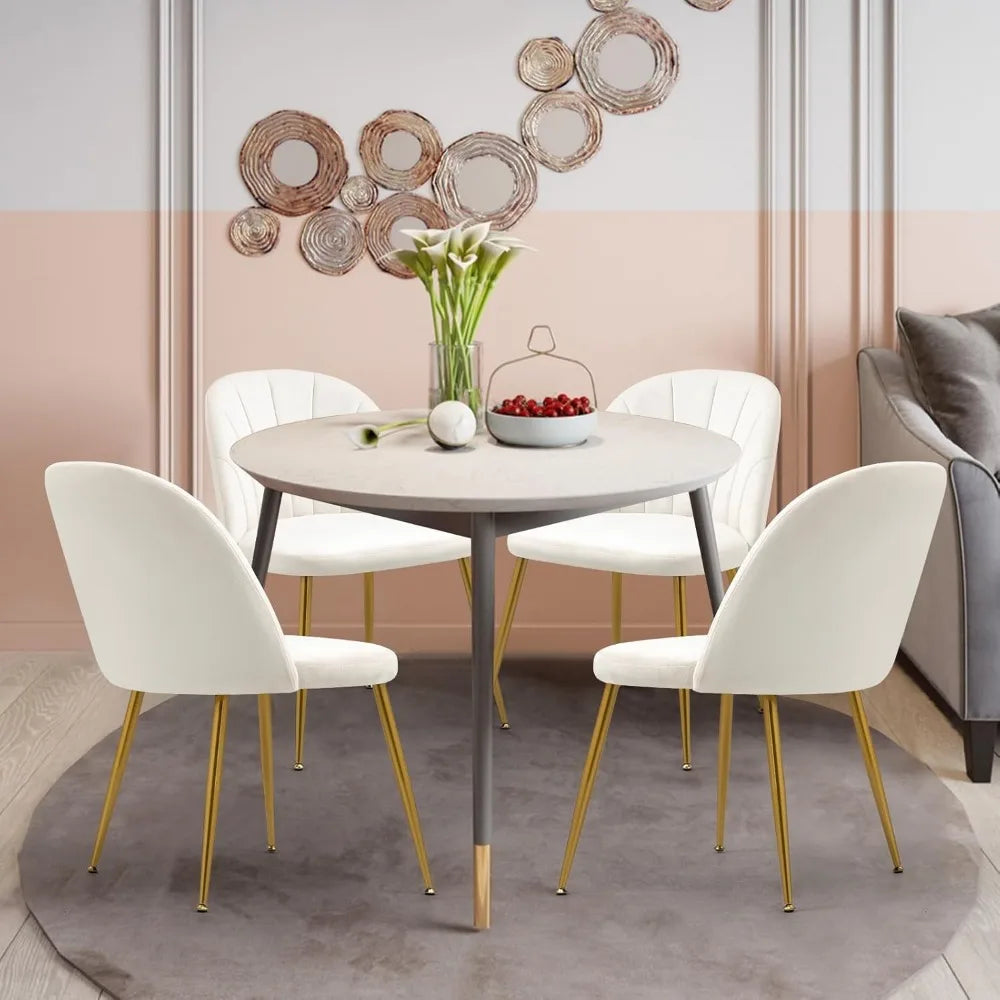4, Velvet Mid-Century Modern Upholstered