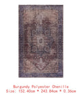 5x8 Washable Burgundy Soft Durable