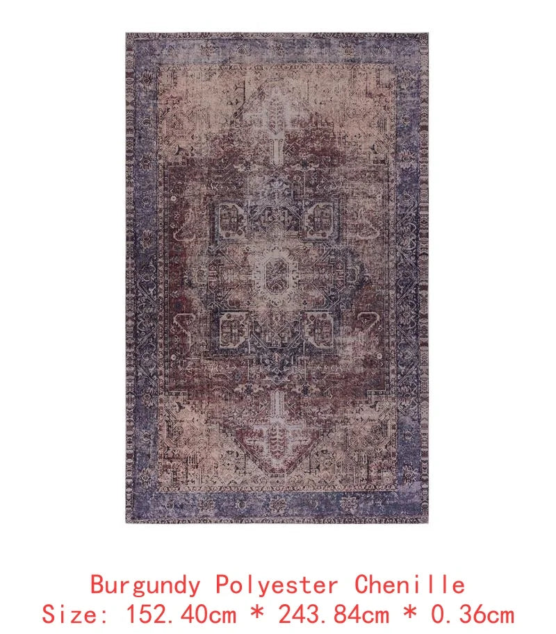 5x8 Washable Burgundy Soft Durable