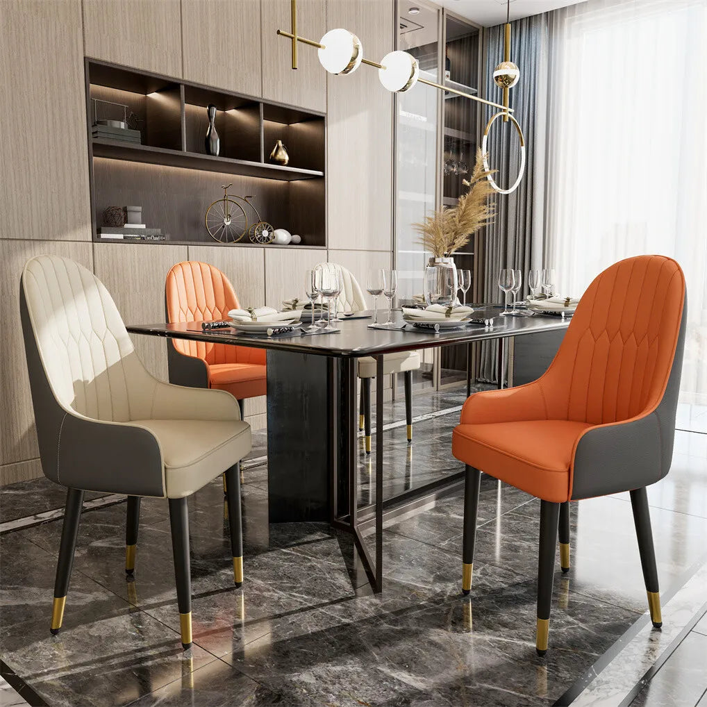 2 Modern Upholstered Cushion Metal Leg