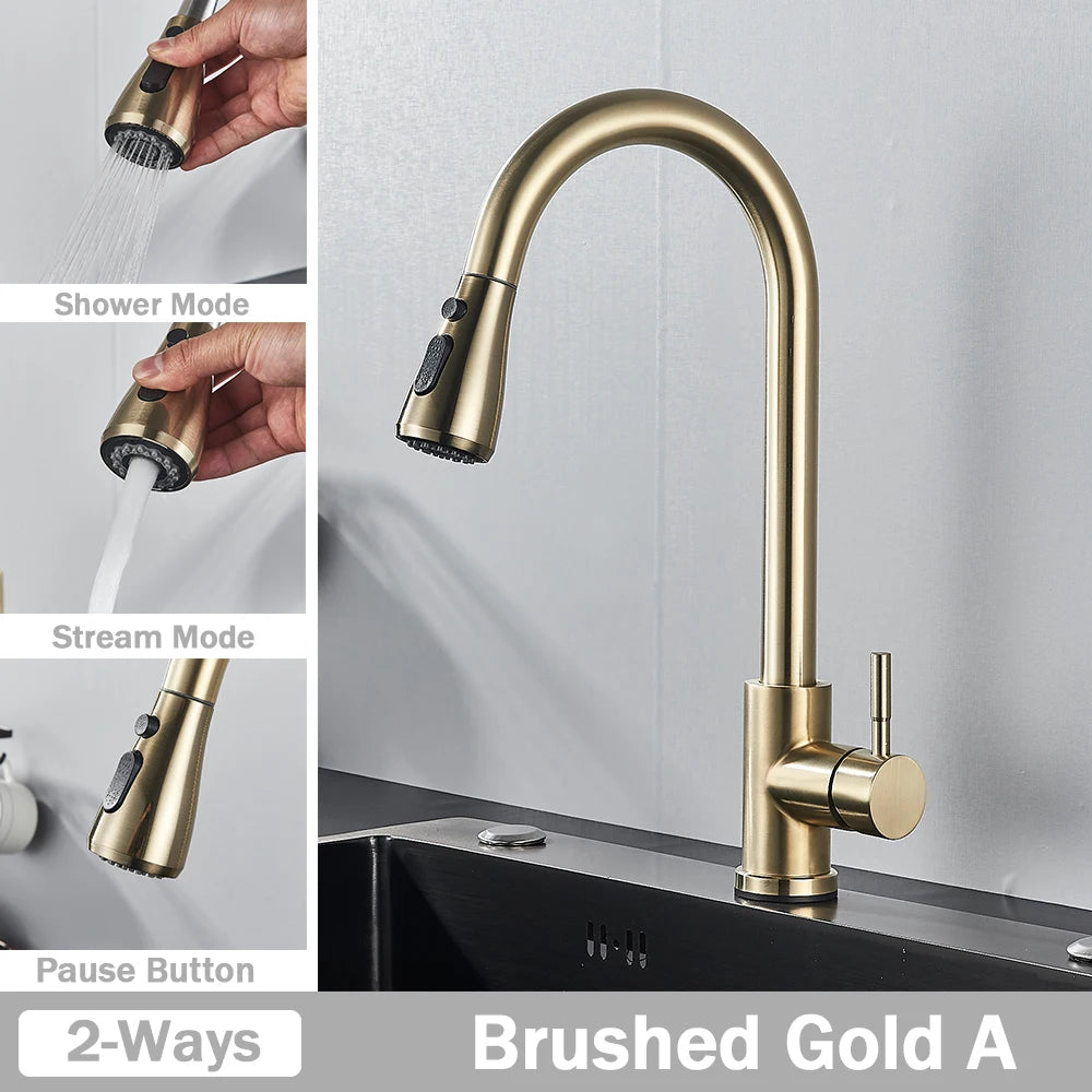 Brushed Nickel Flexible Pull Out Nozzle