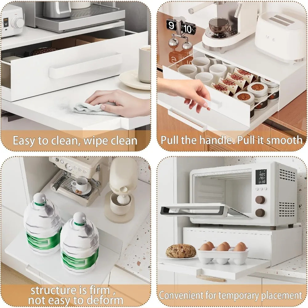 MW Stand W/Pull-Out Drawers/Shelves